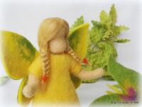 Filz Puppe - Schmetterling , gelb